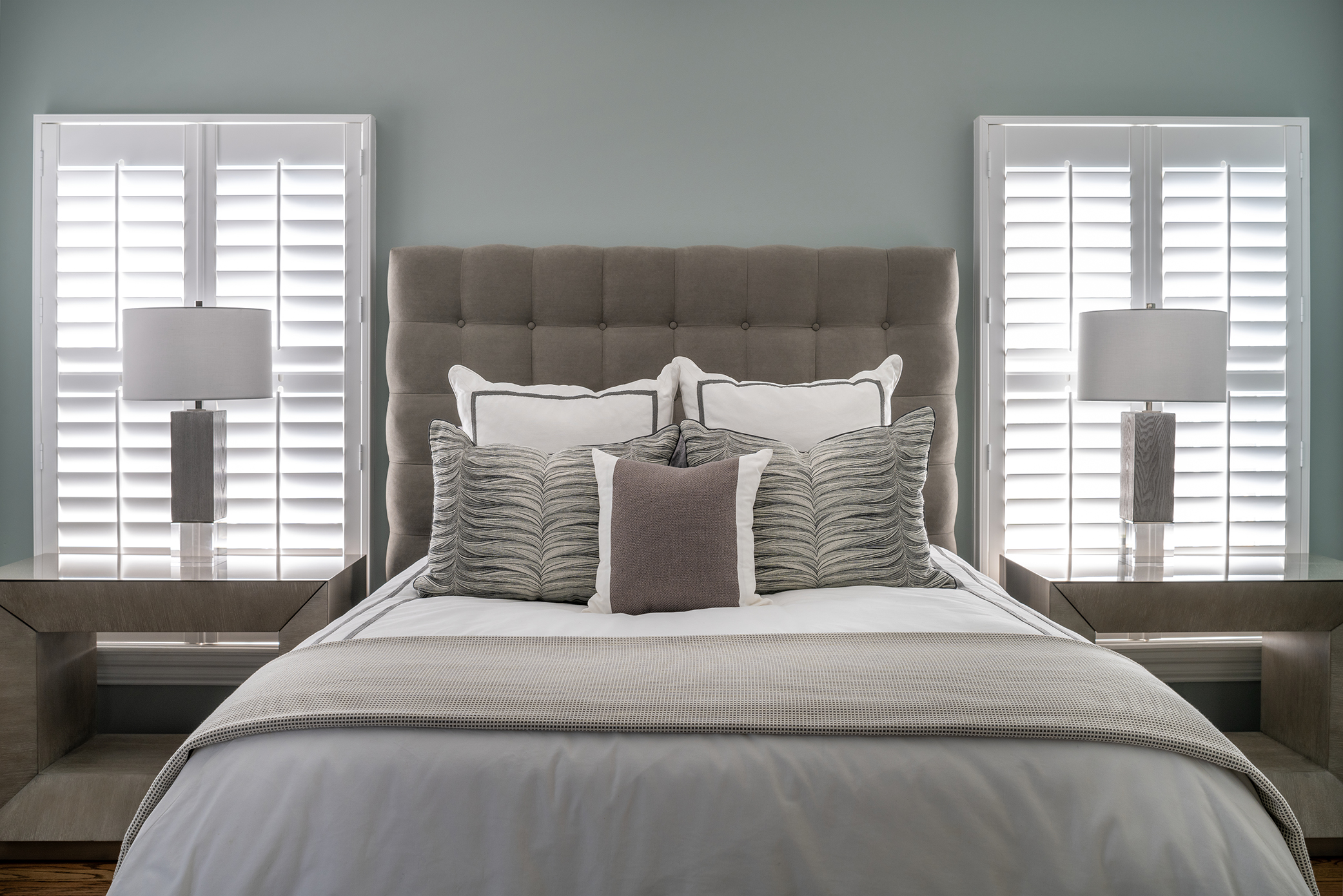 Custom bedding and bedroom renovations by Shivers Design Team and interior design services in Springfield, MO.